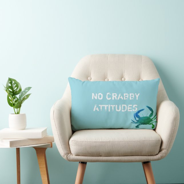 Coussin Rectangle Crabe Bleu Nautique Pas De Crabby Attitudes (Chaise)