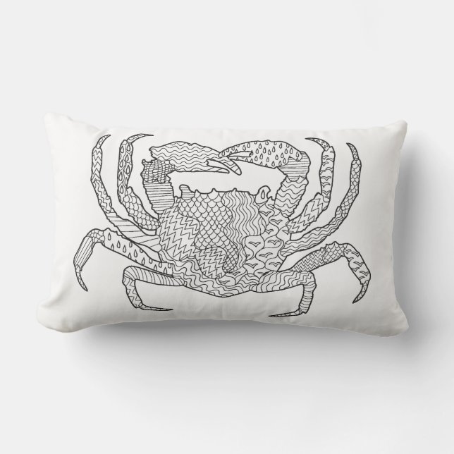 Coussin Rectangle Crabe de Zendoodle (Recto)