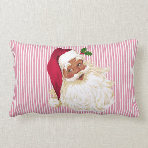 Coussin Rectangle Cranberry Noir Santa Claus Rouge & Blanc Bande