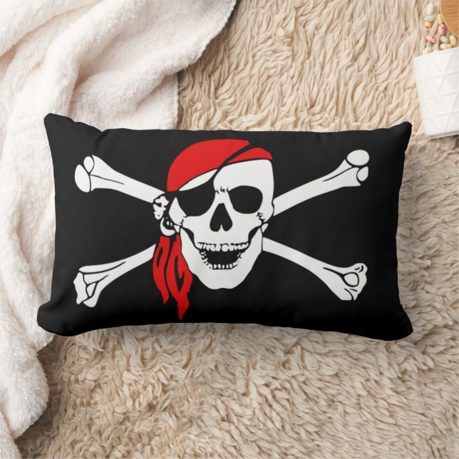 Coussin Rectangle Crâne de pirate et os croisés (Couverture)