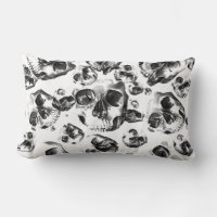 Crânes Noir & Blanc Squelette Motif d'Art de Crâne