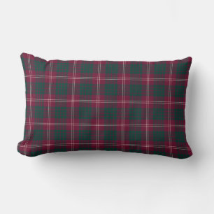 Coussin Rectangle Crawford Family Maroon et Green Tartan