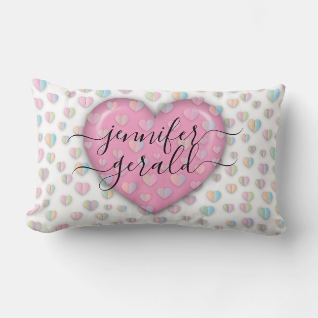 Coussin Rectangle Création élégante de cœur de la Saint-Valentin (Recto)
