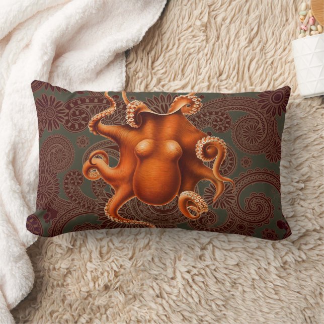 Coussin Rectangle Créature du monstre de la mer d'Octopus Cephalapod (Couverture)