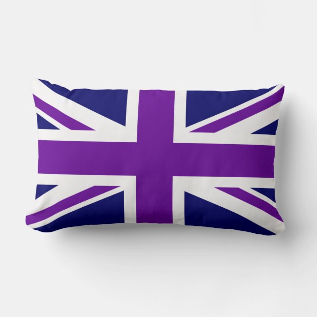 Coussin Rectangle Créer une Union Jack violette personnalisée (Recto)