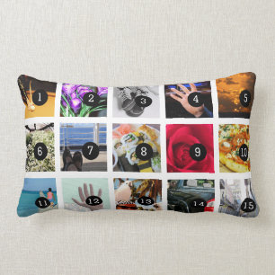 Coussin Rectangle Créez votre propre collage de photo avec 15 image