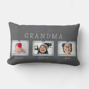 Coussin Rectangle Créez Votre Propre J'adore Ma Grand-Mère 3 Photo M