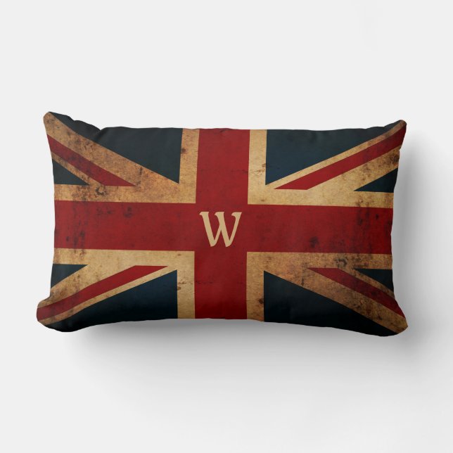 Coussin Rectangle Créez votre propre monogramme Union Jack (Recto)