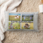 Coussin Rectangle Créez votre propre photo de famille collage de boi<br><div class="desc">Photo moderne personnalisée coussin en bois de plage rustique.
Créez votre propre coussin de collage photo de famille.
Vous pouvez ajouter vos propres photos de famille et ajouter votre monogramme et nom de familleVous pouvez facilement changer les photos.</div>