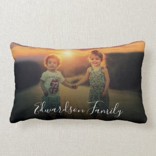 Coussin Rectangle Créez votre propre photo de famille monogrammée