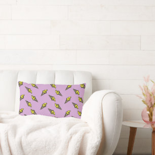 Coussin Rectangle Crème glacée jaune sur violet