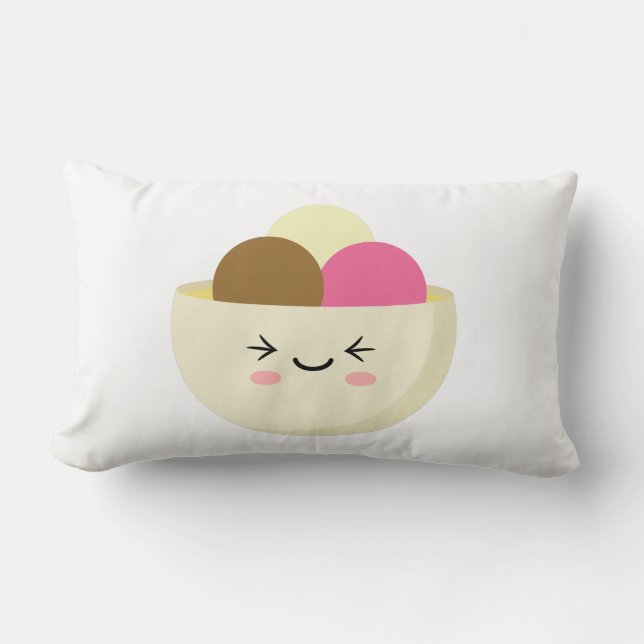 Coussin Rectangle Crème glacée Kawaii (Recto)