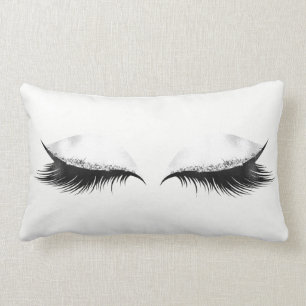 Coussin Rectangle Cristaux d'argent Lashes de maquillage en métal gr