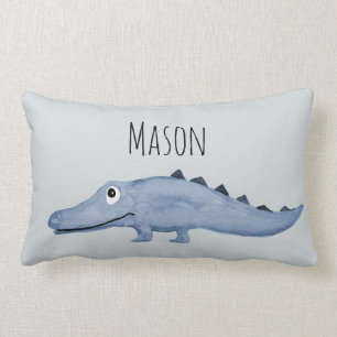 Coussin Rectangle Crocodile Safari Baby Nursery Crocodile Blue Water