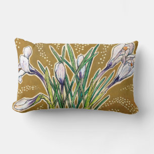 Coussin Rectangle Crocus, motifs floraux, belles fleurs printanière