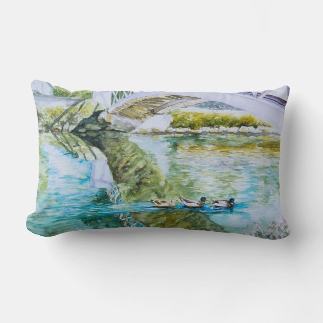 Coussin Rectangle Croisement de canal (Recto)