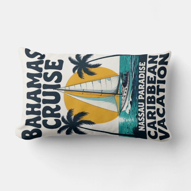 Coussin Rectangle Croisière aux Bahamas Nassau Paradis (Recto)