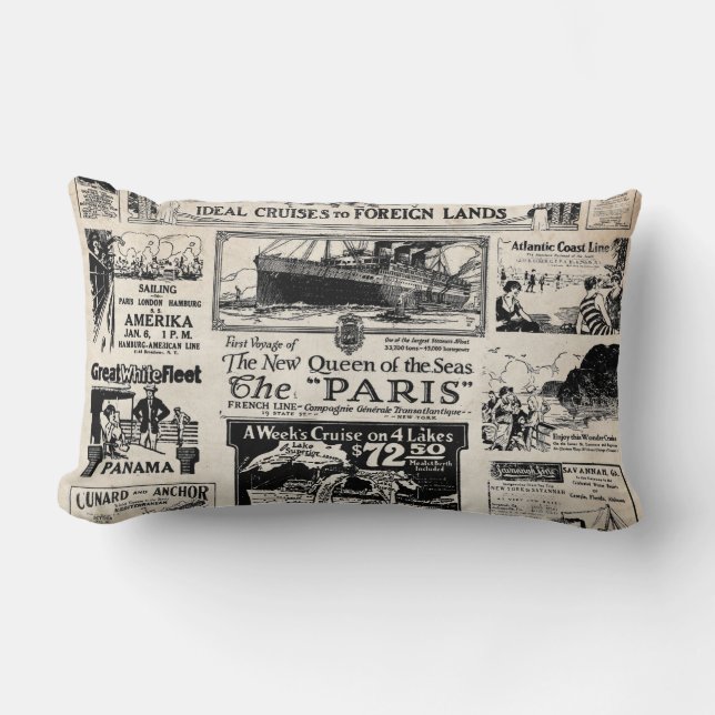 Coussin Rectangle Croisières idéales aux terres étrangères (Recto)