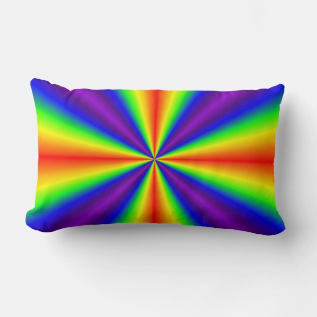 Coussin Rectangle Croix arc-en-ciel (Recto)