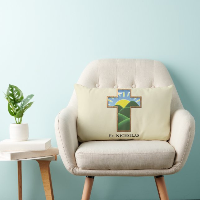 Coussin Rectangle Croix d'anniversaire personnalisée (Chaise)