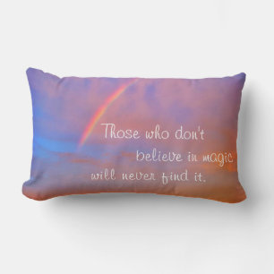 Coussin Rectangle Croyez en la citation magique Sunset Rainbow Photo