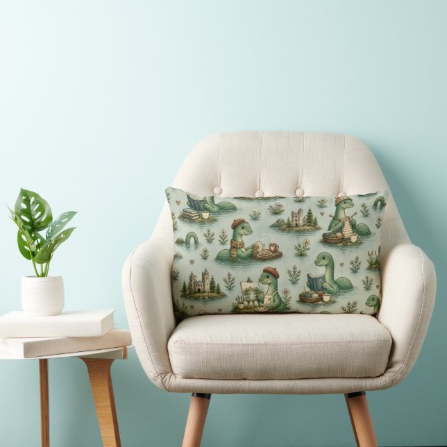 Coussin Rectangle Cryptides cosy Nessie Monstre du Loch Ness loisirs (Chaise)