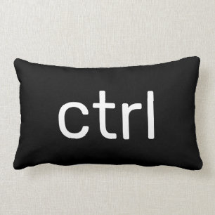 Coussin Rectangle Ctrl Commande clavier noir blanc
