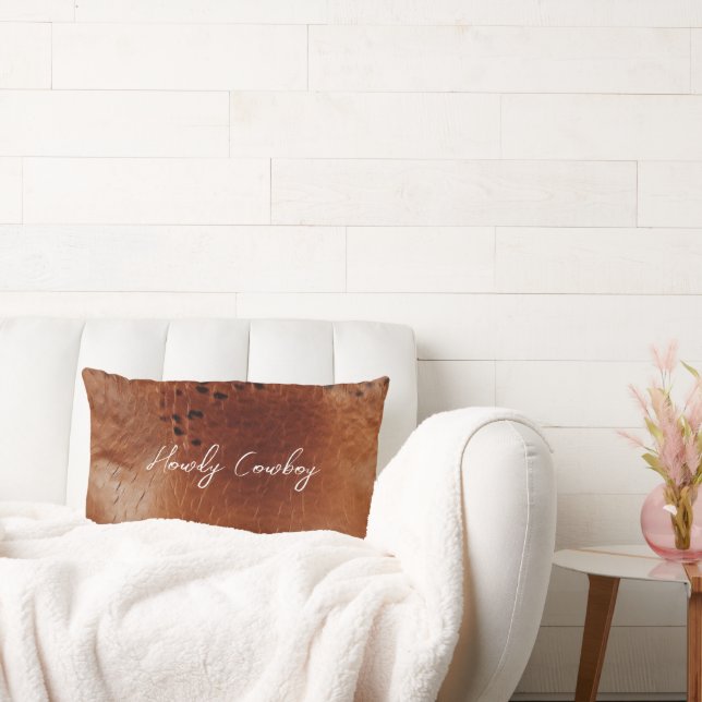 Coussin Rectangle Cuir Brown Faux (Canapé)