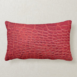 Coussin Rectangle Cuir rouge d'alligator de Faux