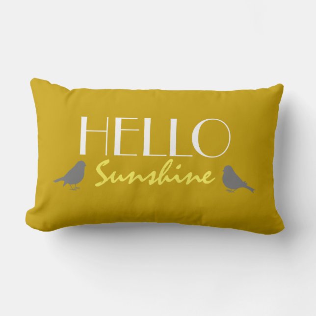 Coussin Rectangle Cuisine Hello Sunshine Citation Ocre Jaune Gris Mo (Recto)