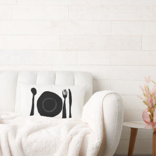 Coussin Rectangle Cuisine noire et blanche