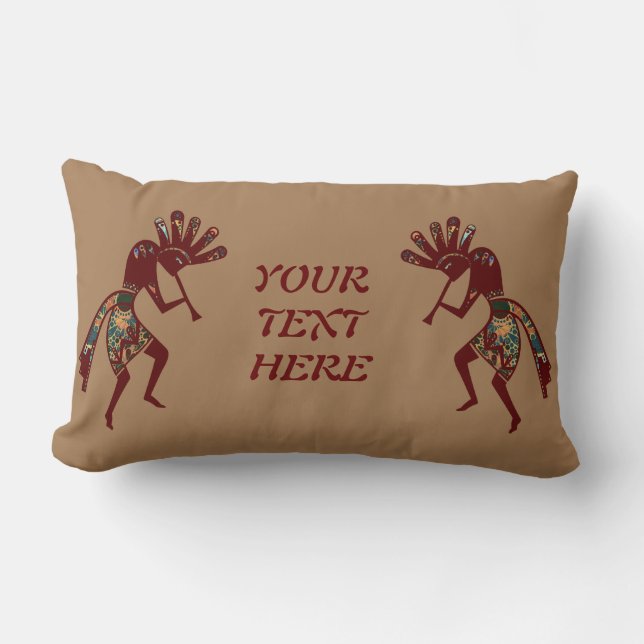 Coussin Rectangle Culture amérindienne - Danse Kokopelli 3 (Recto)