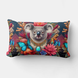 Coussin Rectangle Cushion Koala Bear Australian Native Floral Design