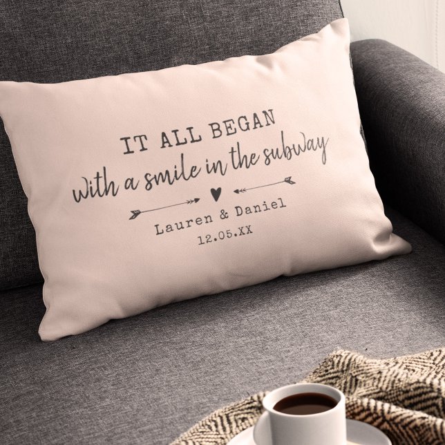 Coussin Rectangle Custom Chic Rose Où Tout A Commencé La Journée Des (Créateur téléchargé)