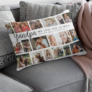 Coussin Rectangle Custom Daddy 18 Photo Collage