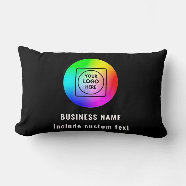 Coussin Rectangle Custom Double-Sided Company Logo Lumbar Pillow (Recto)