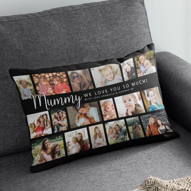 Coussin Rectangle Custom Mummy 18 Photo Collage (Créateur téléchargé)