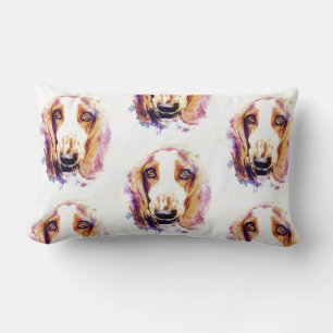 Coussin Rectangle Cute Basset Hound Chien Tête Face Chien Chien