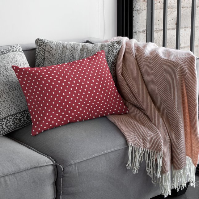 Coussin Rectangle Cute Bourgogne Motif Pois (Créateur téléchargé)