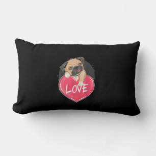 Coussin Rectangle Cute Carlin Coeurs de chien Carlin Cadeau de Saint