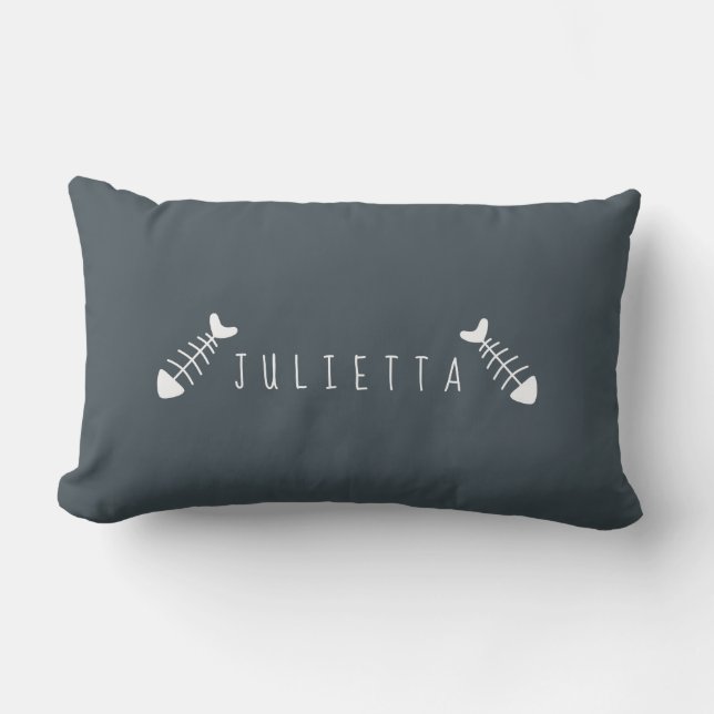 Coussin Rectangle Cute Chat Nom moderne (Recto)