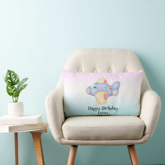 Coussin Rectangle Cute dinosaure avion Parti étudiant anniversaire d (Chaise)