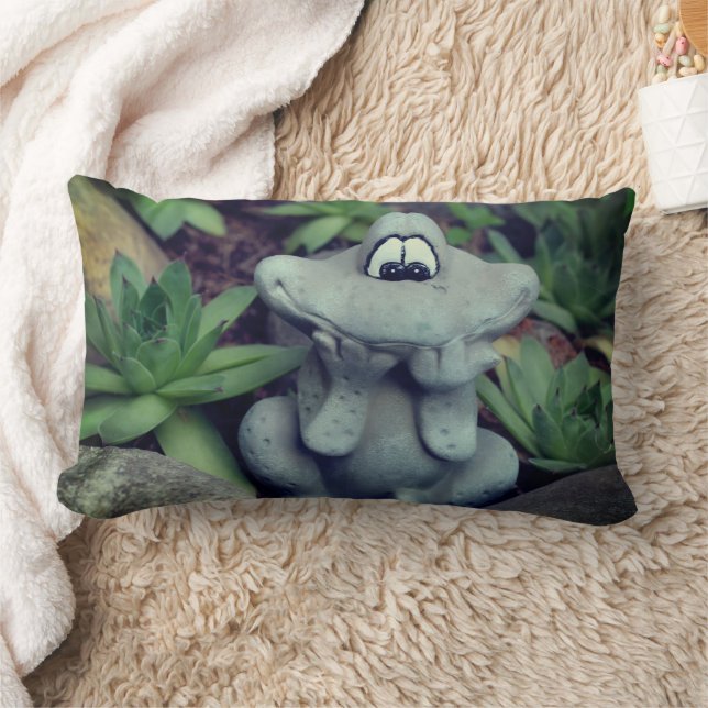 Coussin Rectangle Cute Garden Frog Succulent Garden (Couverture)