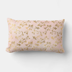 Coussin Rectangle Cute Girly Blush rose métal Vintage or