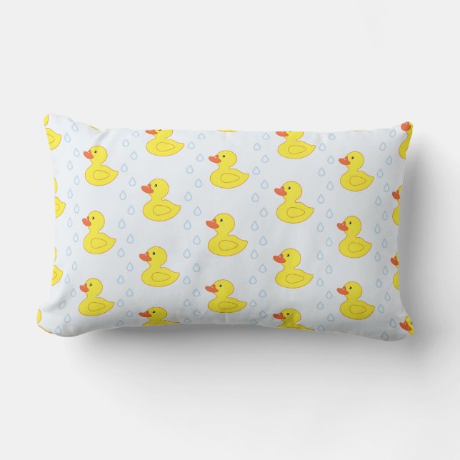 Coussin Rectangle Cute Jaune Canard Motif Baby Girl (Recto)