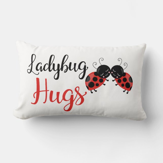 Coussin Rectangle Cute Ladybug embrasse les filles décor de chambre  (Recto)