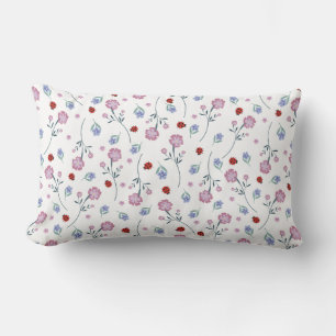 Coussin Rectangle Cute Ladybug Polka dot Daisy Flower Russe Motif