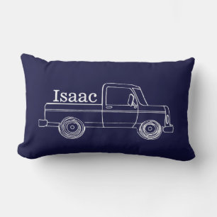 Coussin Rectangle Cute Little Boy's Retro Ramasse Camion et Train