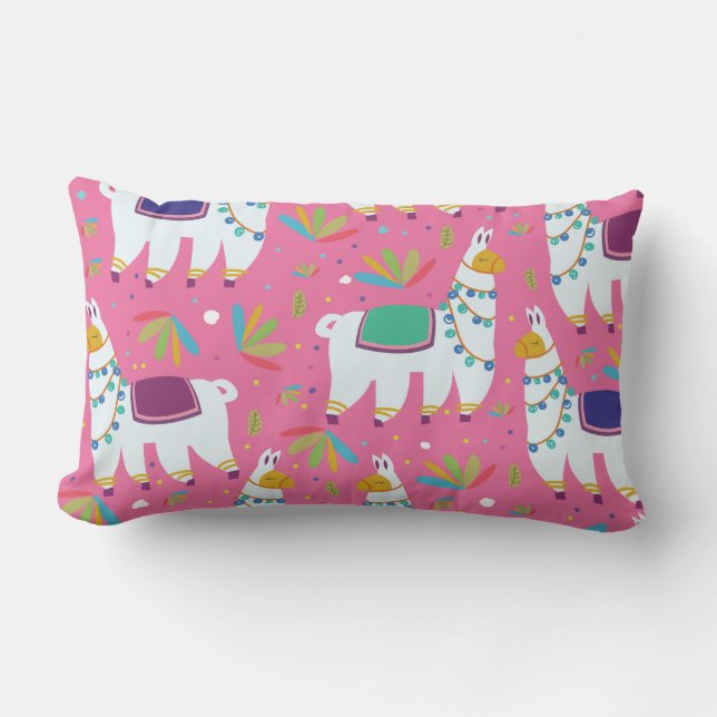 Coussin Rectangle Cute Llama Motif (Recto)