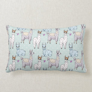 Coussin Rectangle Cute Llama Motif Pois